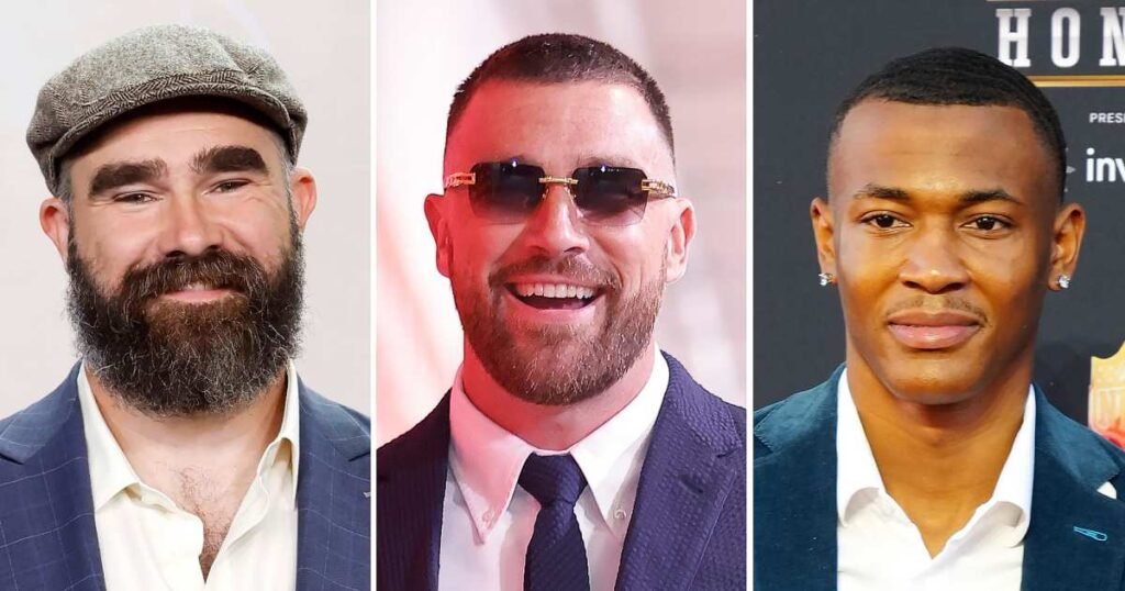 Jason Kelce Pokes Fun at Travis and DeVonta Smith's Suit Shorts Looks