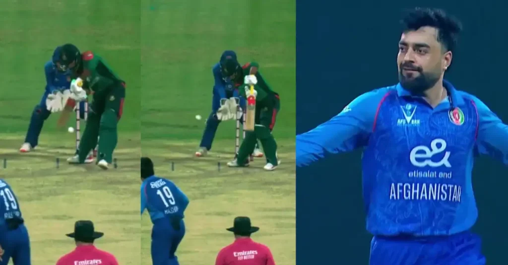 WATCH: Rashid Khan cleans up Towhid Hridoy with a classical googly in AFG vs BAN 3rd ODI