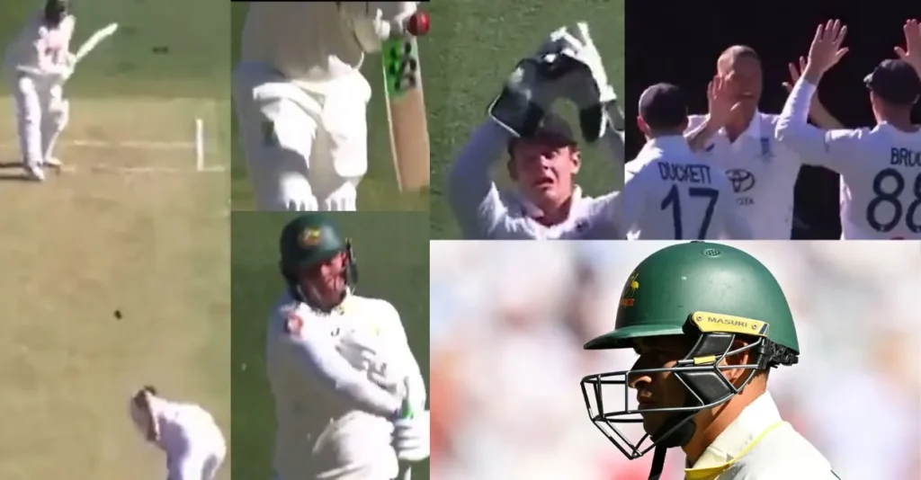 Ashes 2025-26 [WATCH]: Brydon Carse removes Usman Khawaja with a brutal snorter on Day 1 of Perth Test