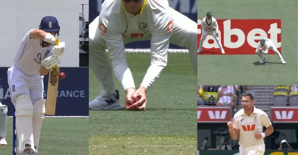 Ashes 2025-26 [WATCH]: Steve Smith takes a stunning low catch to dismiss Ben Duckett on Day 2 of the Perth Test