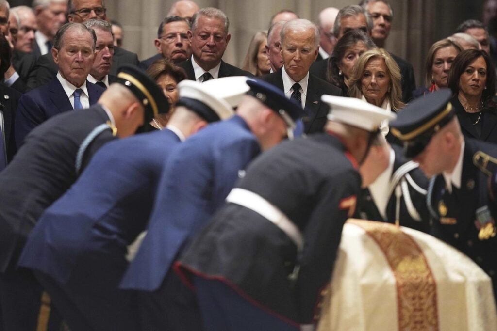 Dick Cheney eulogized at Washington funeral without Trump but with prominent Democrats in the pews