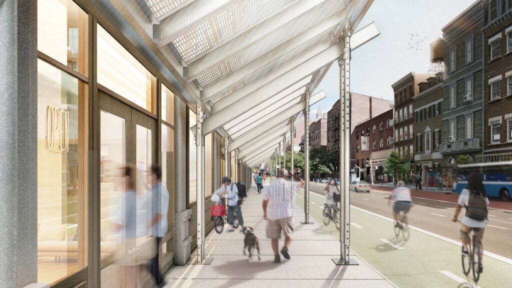 New York's ubiquitous construction scaffolding gets a glow up