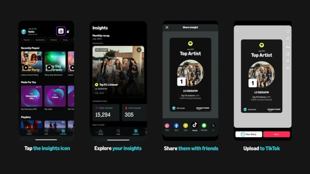 TikTok users can now share tracks and more from Amazon Music