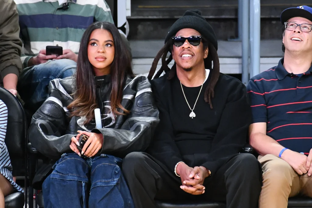 Blue Ivy Carter And Jay-Z Shut Down Courtside Together