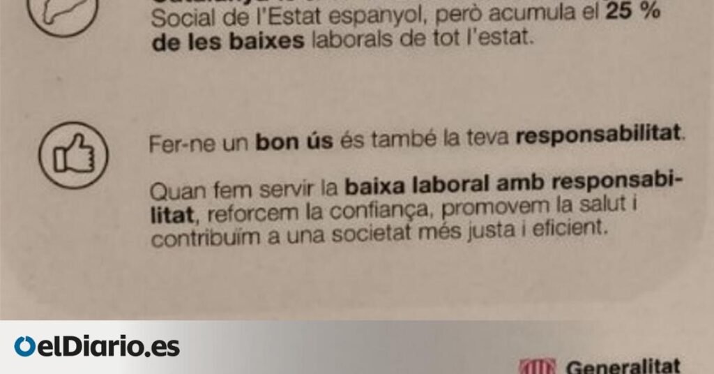 Los sindicatos reclaman la retirada de unos carteles del Govern que piden hacer "buen uso" de las bajas laborales