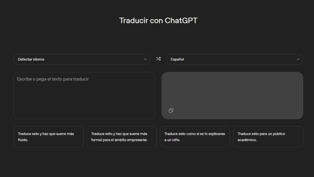 ChatGPT Translate ya está disponible y en español ChatGPT Translate ya está disponible y en español