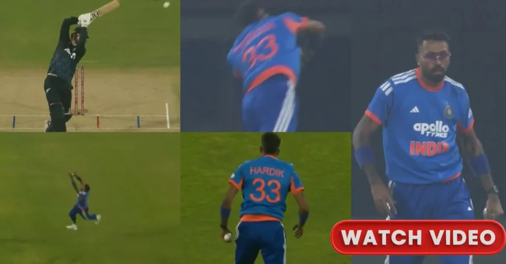 IND vs NZ [WATCH]: Flying Hardik Pandya takes a blinder to remove Devon Conway in 3rd T20I