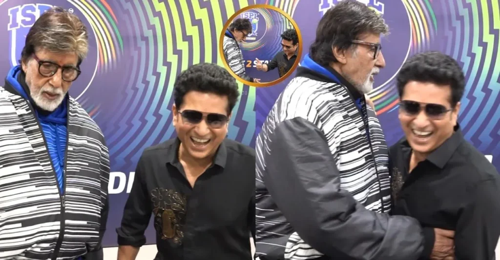 WATCH: Sachin Tendulkar and Amitabh Bachchan share a fun moment with finger cricket game