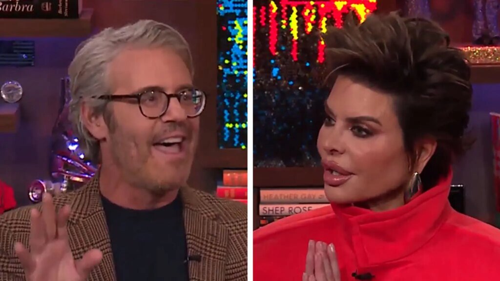 Andy Cohen Appears to Make Amends With Lisa Rinna After She Burns His Book Andy Cohen Appears to Make Amends With Lisa Rinna After She Burns His Book
