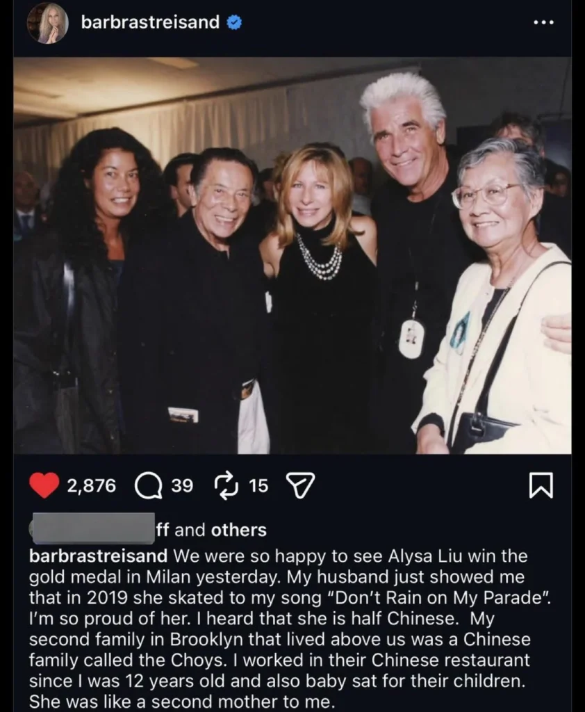 Barbra Streisand Celebrates Alysa Liu’s Gold Medal With A Classic Boomer Facebook Post