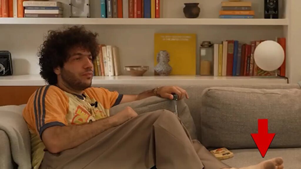 Benny Blanco Accidentally Exposes Very Dirty Feet on Podcast Video Benny Blanco Accidentally Exposes Very Dirty Feet on Podcast Video