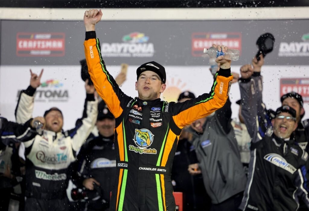 Chandler Smith steals OT win in NASCAR Truck Series opener