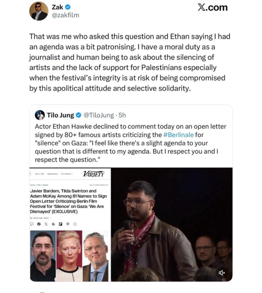 Ethan Hawke Criticized By Journalist For ‘Patronizing’ Response To Gaza Question