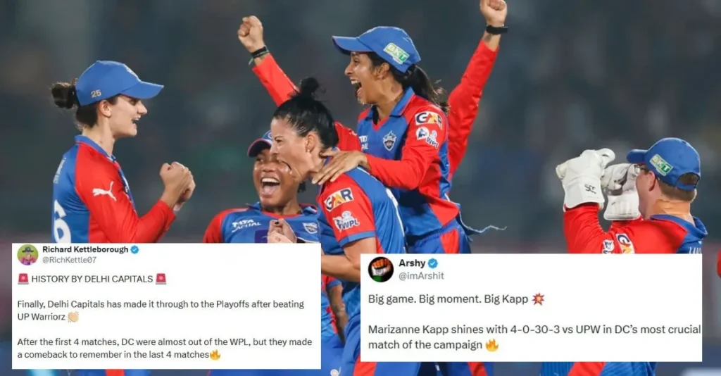 Fans go berserk as Delhi Capitals storm into WPL 2026 Playoffs after Marizanne Kapp, Laura Wolvaardt outclass UP Warriorz Fans go berserk as Delhi Capitals storm into WPL 2026 Playoffs after Marizanne Kapp, Laura Wolvaardt outclass UP Warriorz