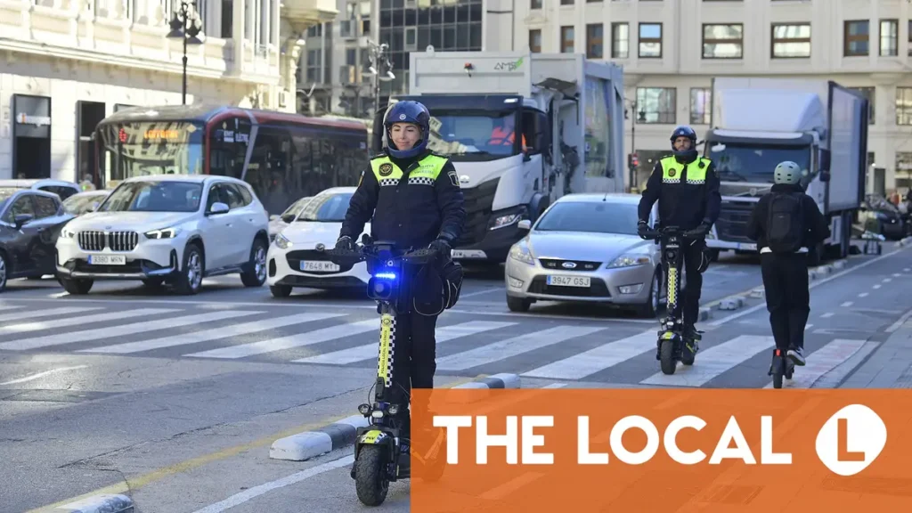 Police begin patrols on electric scooters in Spain's Valencia