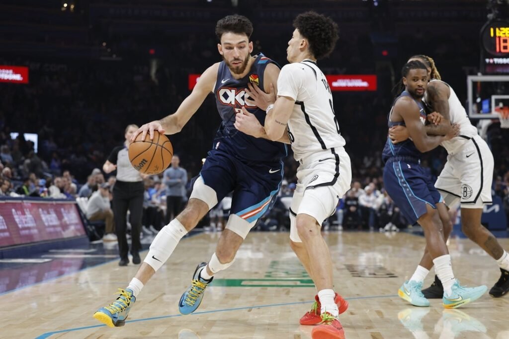 Second-quarter spurt propels Thunder past Nets Second-quarter spurt propels Thunder past Nets