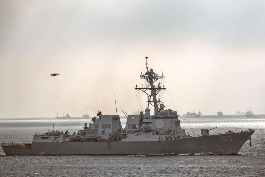 Two injured when Navy destroyer collides with support ship during refueling in Caribbean