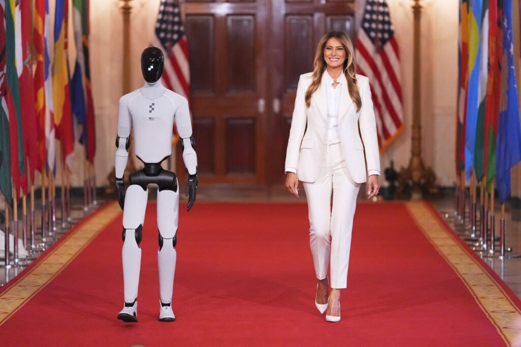 A White House first: Robot walks the halls with Melania Trump for tech summit