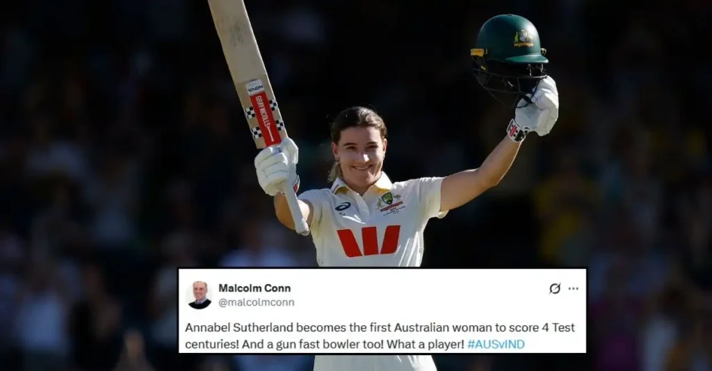 AUS-W vs IND-W: Fans erupt as Annabel Sutherland lights up Perth with record-breaking century on Day 2 of the one-off Test