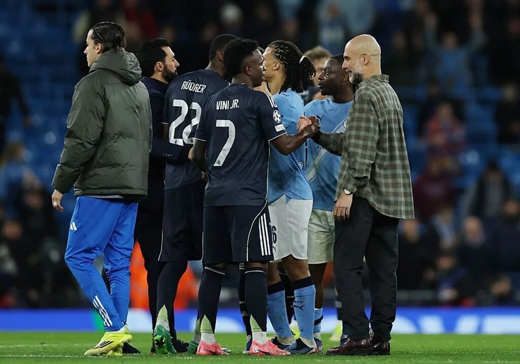 Arbeloa drags Antonio Rudiger away from Pep Guardiola