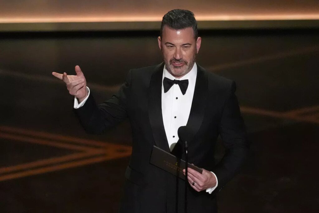 At Oscars, Kimmel zings Melania Trump, compares Colbert to victim of totalitarian regime