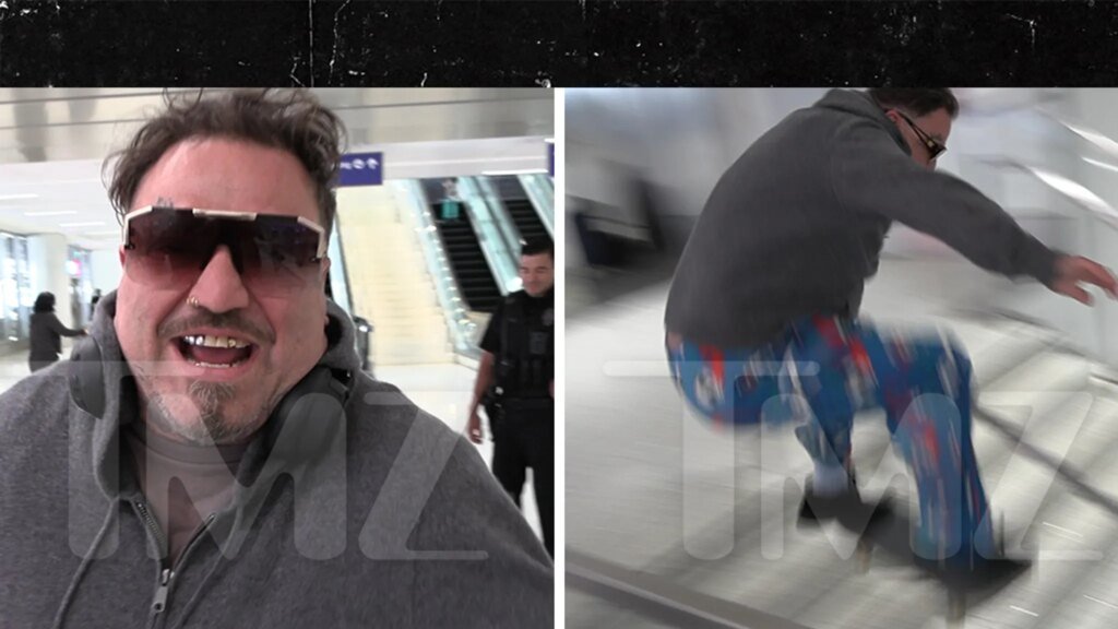 Bam Margera Tries to Ollie Over 8 Stairs at LAX, On Video