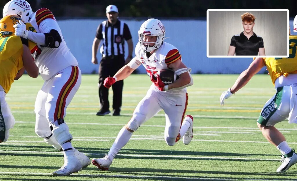 Calgary Dinos player Gavin Weiss models on Gucci runway Calgary Dinos player Gavin Weiss models on Gucci runway