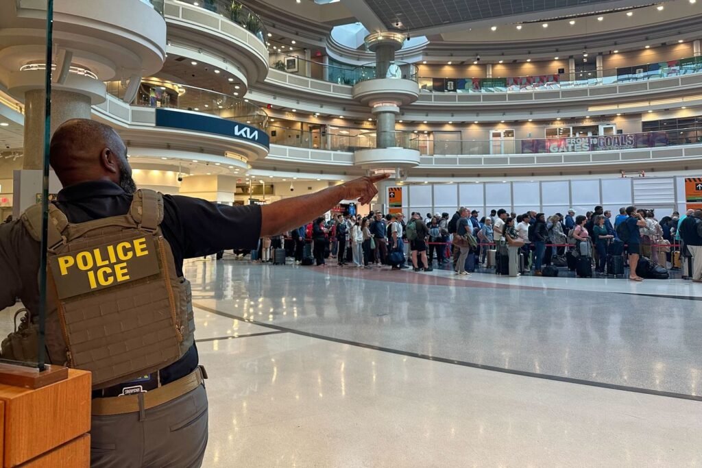 Federal immigration agents seen at Atlanta airport after Trump order amid partial shutdown