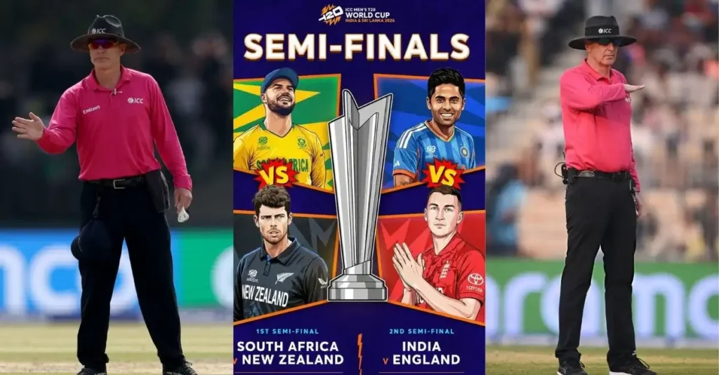 ICC unveils match officials for T20 World Cup 2026 semi-finals ICC unveils match officials for T20 World Cup 2026 semi-finals