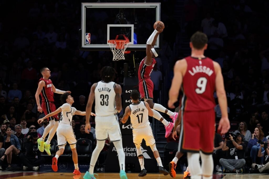 Kel'el Ware stuffs stat sheet as Heat hand Nets 10th straight loss