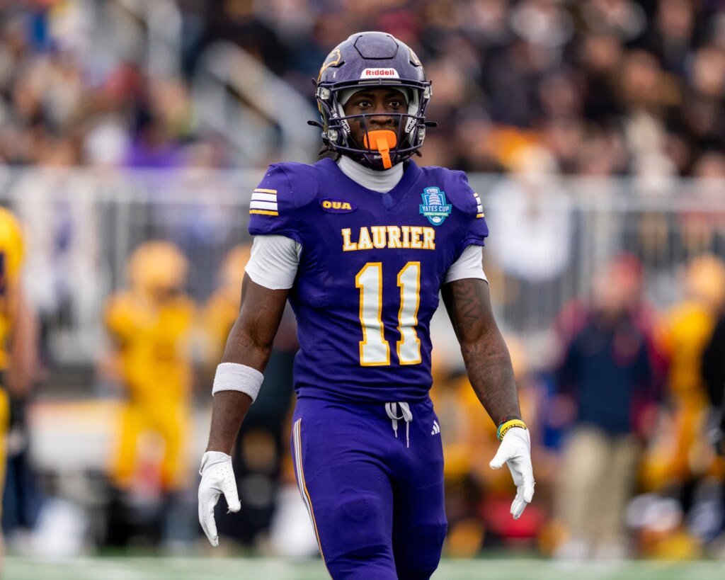 Laurier's Jesulayomi Ojutalayo, Ottawa's Patrick Cumberbatch tie for top vertical jump at 2026 CFL Combine