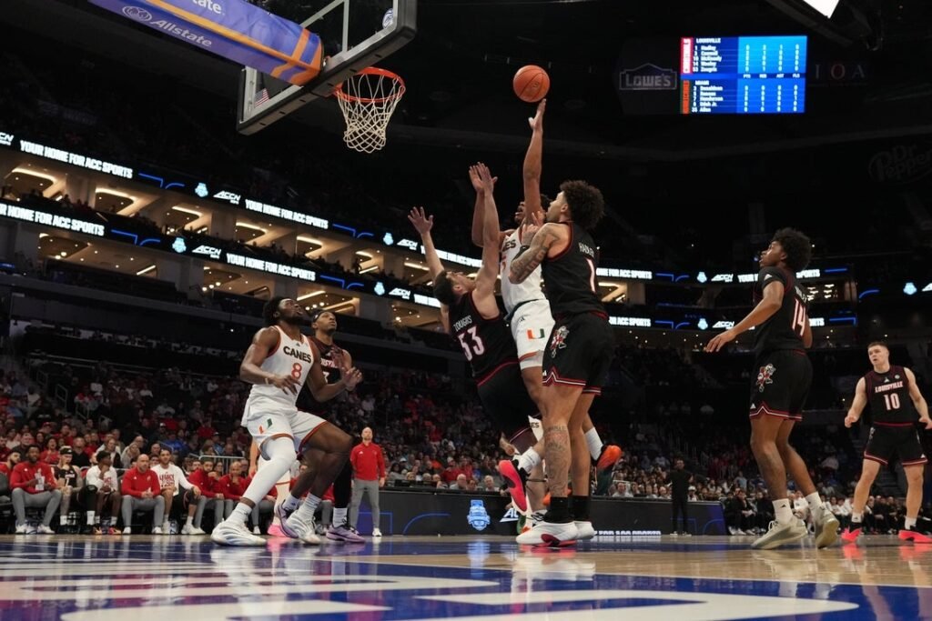 Malik Reneau, Miami fend off No. 24 Louisville in ACC quarterfinals