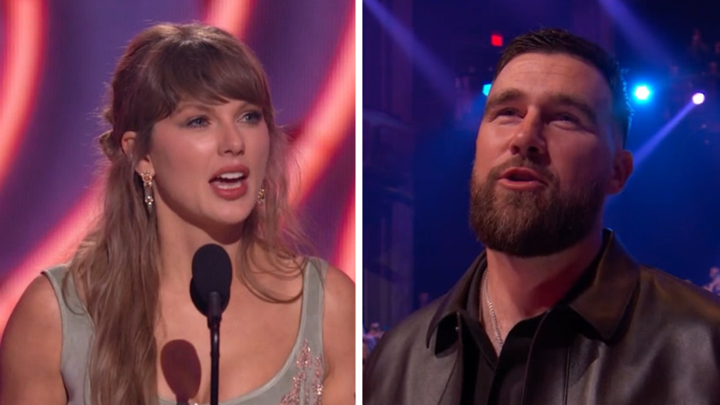 Taylor Swift Shouts Out Fiancé Travis Kelce in iHeartRadio Music Awards Speech Taylor Swift Shouts Out Fiancé Travis Kelce in iHeartRadio Music Awards Speech