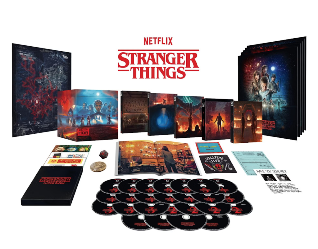 The complete Stranger Things DVD set includes 25 discs and costs around $200