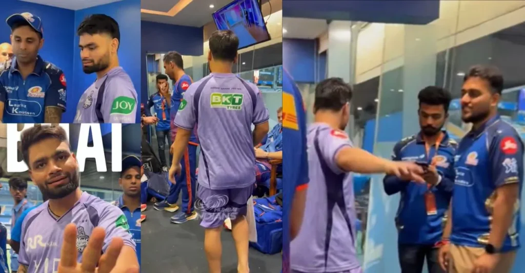 WATCH: Rinku Singh grabs attention with hilarious bat theft antics after MI vs KKR IPL 2026 clash