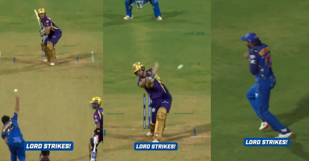 WATCH: Shardul Thakur’s slower ball masterclass dismisses Finn Allen in MI vs KKR IPL 2026 clash