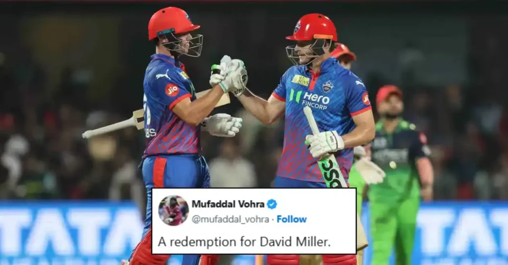 Fans go wild as David Miller’s finishing heroics seal dramatic win for DC in last-over thriller against RCB at IPL 2026