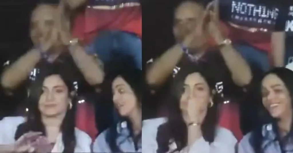 IPL 2026 [WATCH]: Anushka Sharma’s hilarious gesture on Virat Kohli’s six during RCB vs GT encounter