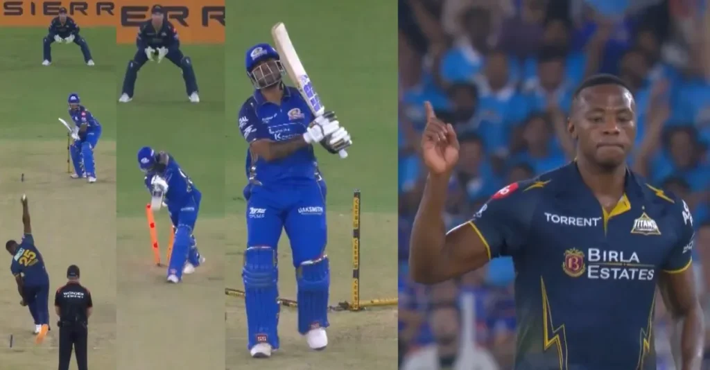 IPL 2026 [WATCH]: Kagiso Rabada castles Suryakumar Yadav with a fiery inswinger in GT vs MI encounter