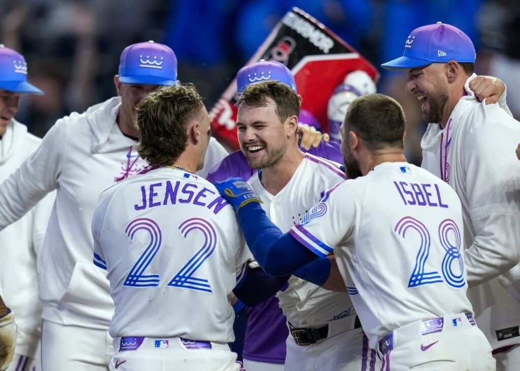 Lane Thomas, Royals outslug Angels in 10 innings