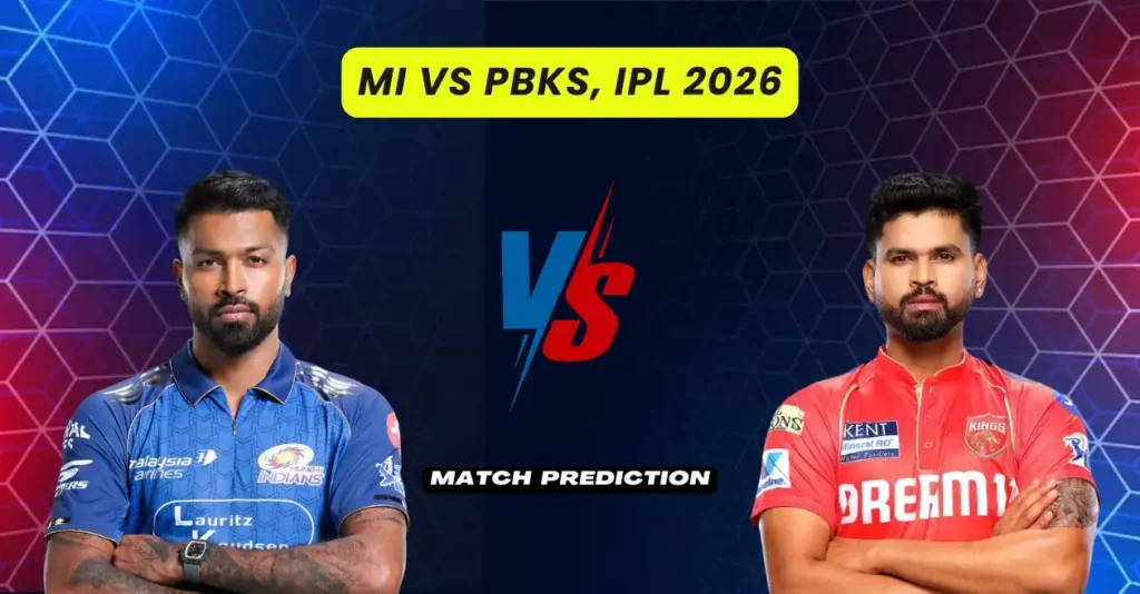 MI vs PBKS, IPL 2026 Match Prediction: Who will win today’s game between Mumbai Indians and Punjab Kings?