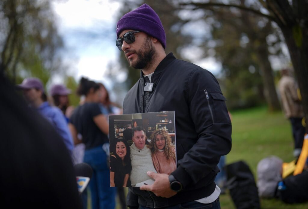 Protesters outside Vancouver's Lapu Lapu festival marking 1 year after 11 were killed