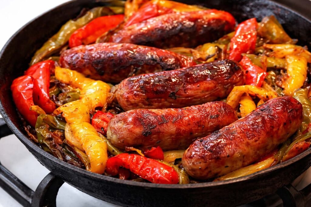 Sheet Pan Italian Sausage, Peppers and Onions with Balsamic