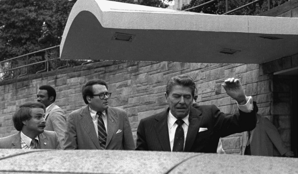 Sound of gunfire carries eerie echoes of Reagan’s shooting outside the same Washington hotel