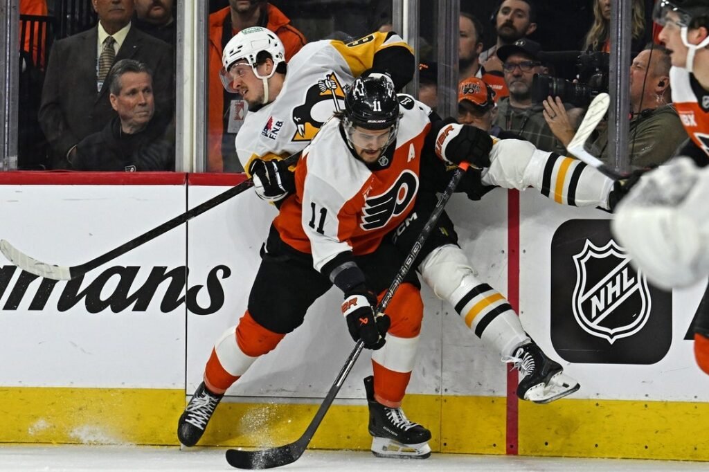 Strong second period carries Flyers past Penguins for 3-0 edge