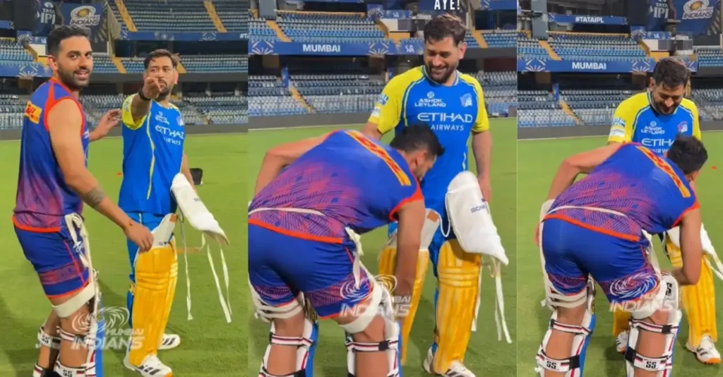 WATCH: Deepak Chahar touches feet of MS Dhoni ahead of MI vs CSK IPL 2026 clash