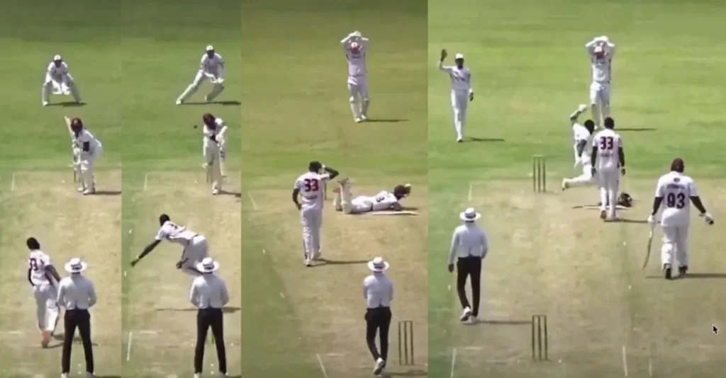 WATCH: Jayden Seales produces a vicious bouncer leaving batter stunned, before dangerous pitch forces match abandonment