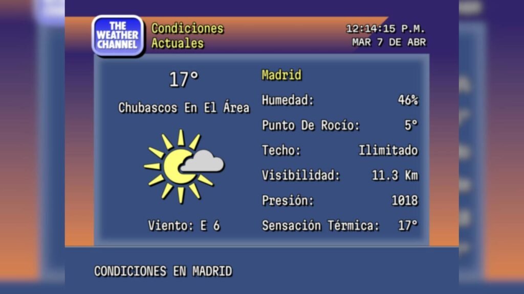 Ya no uso apps del tiempo, sólo necesito esta página web que me cuenta la previsión como si fuese un programa de los 80
