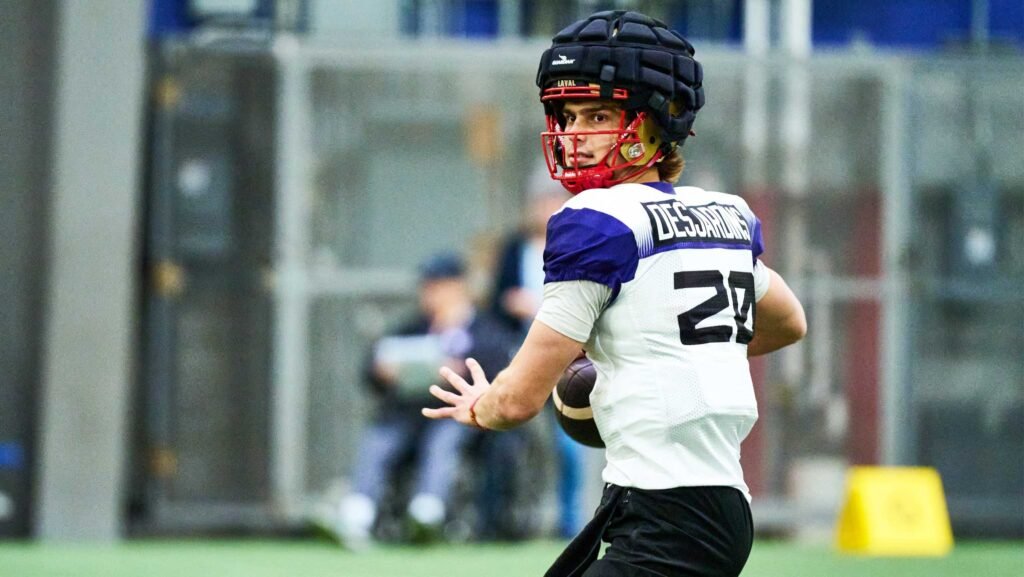Als sign National quarterback Arnaud Desjardins, American QB James Morgan Als sign National quarterback Arnaud Desjardins, American QB James Morgan