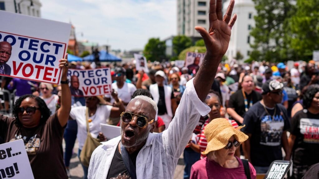 Bus riders to Montgomery retrace old steps while fighting a new fight : NPR